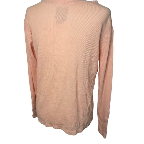 NWT Women's Chaser pink waffle knit half button front long sleeve top - small - Picture 5 of 7